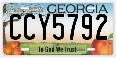 GA license plate CCY5792