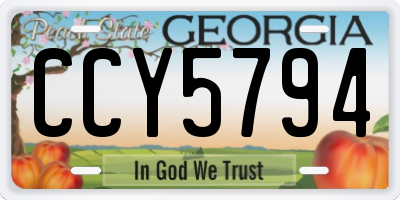 GA license plate CCY5794