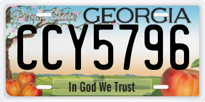 GA license plate CCY5796