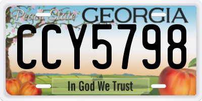GA license plate CCY5798