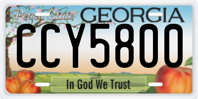 GA license plate CCY5800