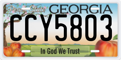 GA license plate CCY5803