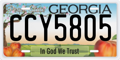 GA license plate CCY5805