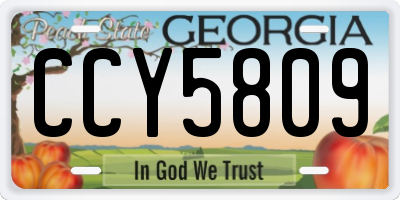 GA license plate CCY5809