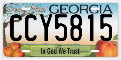 GA license plate CCY5815
