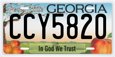 GA license plate CCY5820