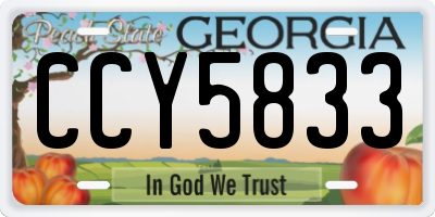 GA license plate CCY5833