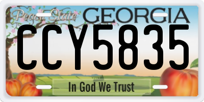 GA license plate CCY5835