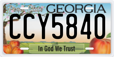 GA license plate CCY5840