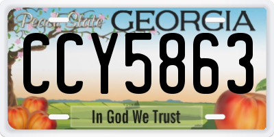 GA license plate CCY5863