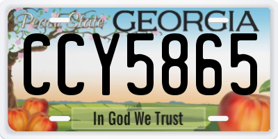GA license plate CCY5865