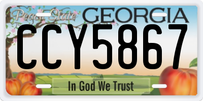 GA license plate CCY5867