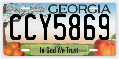 GA license plate CCY5869