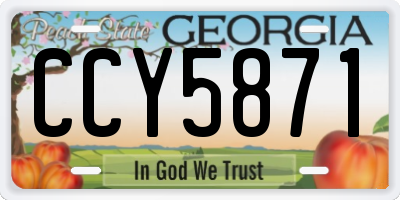 GA license plate CCY5871