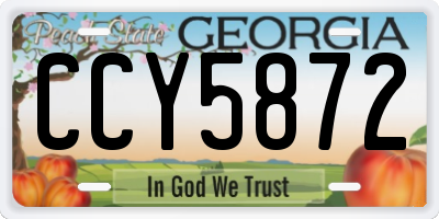 GA license plate CCY5872