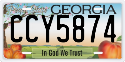 GA license plate CCY5874