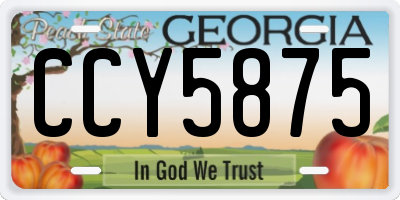 GA license plate CCY5875