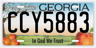 GA license plate CCY5883