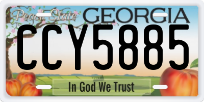 GA license plate CCY5885