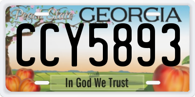 GA license plate CCY5893