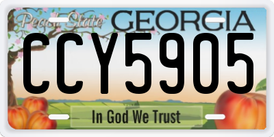 GA license plate CCY5905