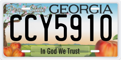 GA license plate CCY5910