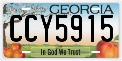 GA license plate CCY5915