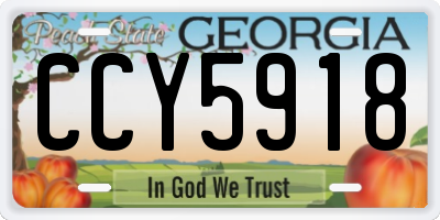 GA license plate CCY5918