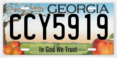 GA license plate CCY5919