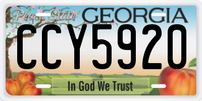 GA license plate CCY5920