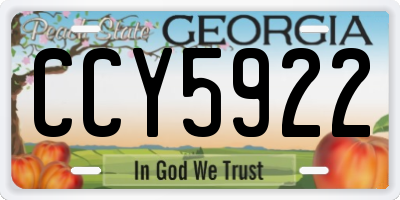 GA license plate CCY5922