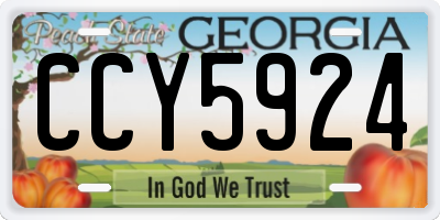 GA license plate CCY5924