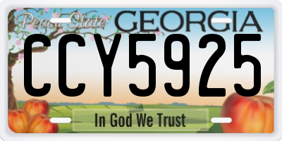 GA license plate CCY5925