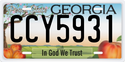 GA license plate CCY5931
