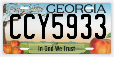 GA license plate CCY5933