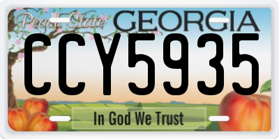 GA license plate CCY5935