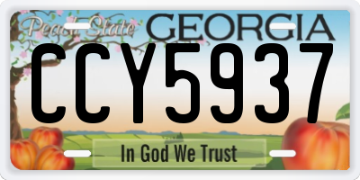 GA license plate CCY5937