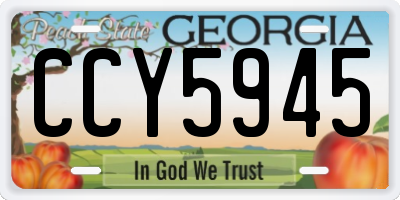 GA license plate CCY5945