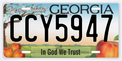 GA license plate CCY5947