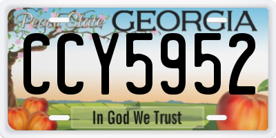 GA license plate CCY5952