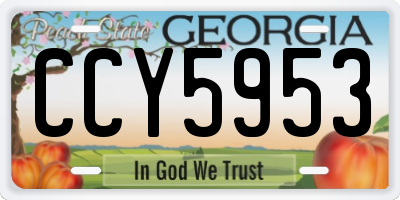 GA license plate CCY5953