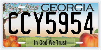 GA license plate CCY5954