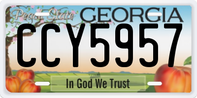 GA license plate CCY5957