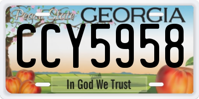 GA license plate CCY5958