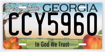 GA license plate CCY5960