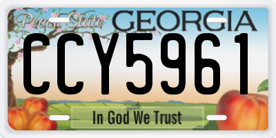GA license plate CCY5961