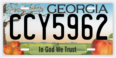 GA license plate CCY5962