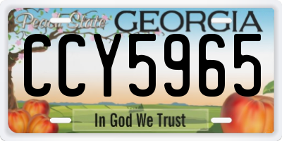GA license plate CCY5965
