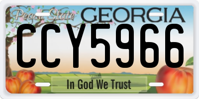 GA license plate CCY5966