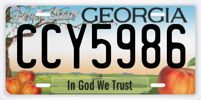 GA license plate CCY5986